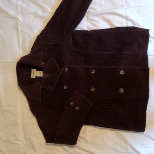 Womens LL Bean corduroy double breasted peacoat Medium